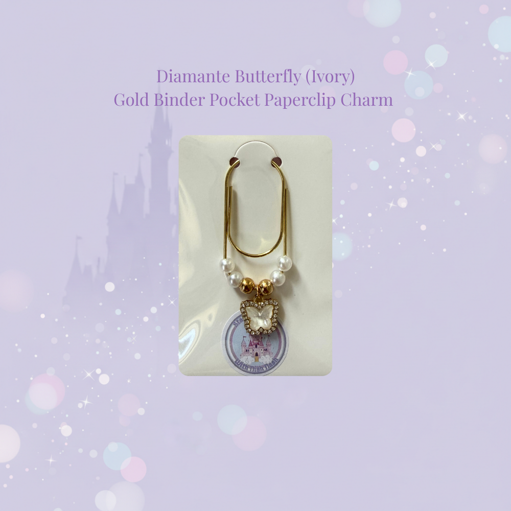 🦋✨ Luna Butterfly Binder Pocket Charm ✨🦋 | Gold Paperclip