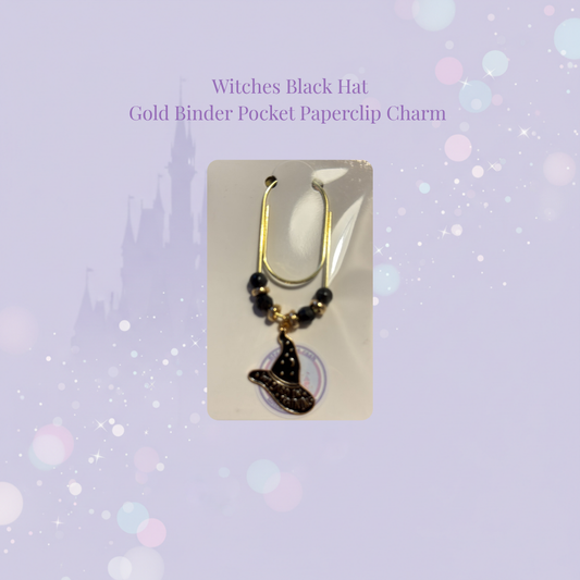 π§ββοΈβ¨ Witches Hat Binder Pocket Charm β¨π§ββοΈ | Gold Paperclip
