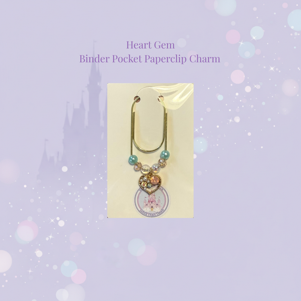πβ¨ Heart Gem Binder Pocket Paperclip Charms β¨π