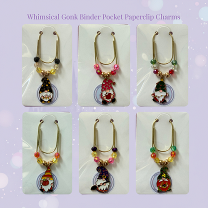🪆✨ Seasonal Gonk Binder Pocket Charms ✨🪆 | Gold Paperclip