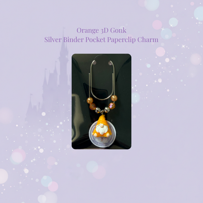 🪆✨ Gemstone 3D Gonk Binder Pocket Charms ✨🪆 | Silver Paperclip