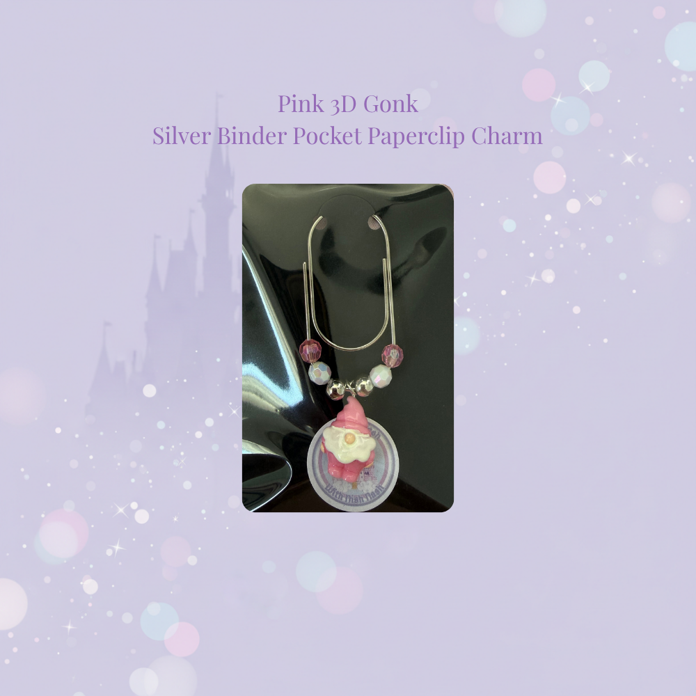 🪆✨ Gemstone 3D Gonk Binder Pocket Charms ✨🪆 | Silver Paperclip