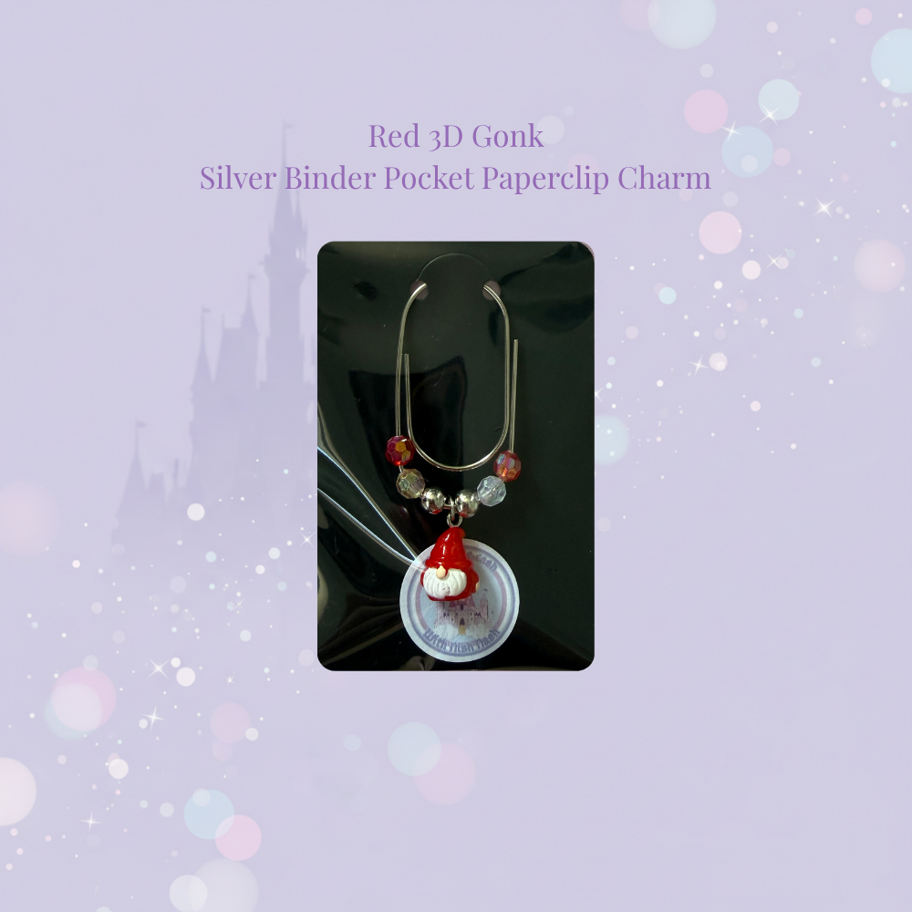 🪆✨ Gemstone 3D Gonk Binder Pocket Charms ✨🪆 | Silver Paperclip