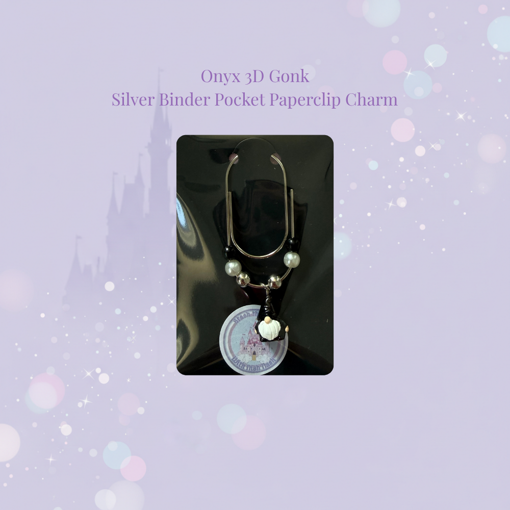 🪆✨ Gemstone 3D Gonk Binder Pocket Charms ✨🪆 | Silver Paperclip
