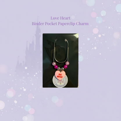 💞 Love Heart Binder Pocket Paperclip Charms 💞