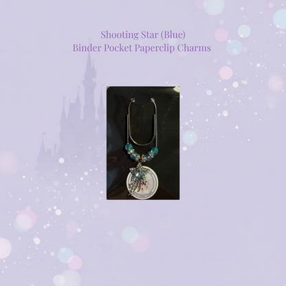 🌟✨ Diamante Shooting Star Binder Pocket Charms ✨🌟 | Silver Paperclip