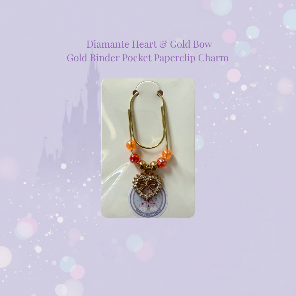 💛✨ Golden Heart Binder Pocket Charm ✨💛 | Gold Paperclip