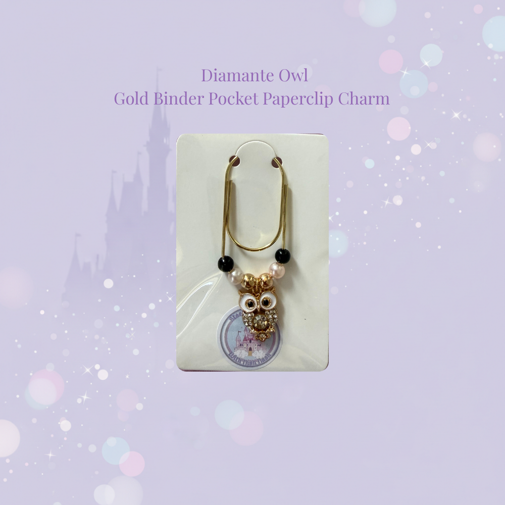 🦉✨ Wise Owl Binder Pocket Charm ✨🦉 | Gold Paperclip
