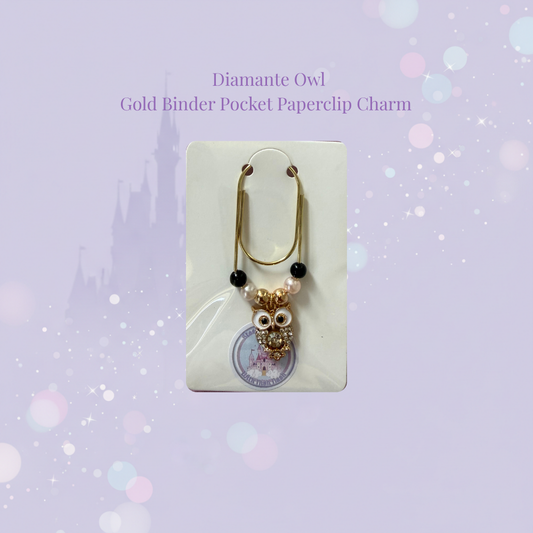 🦉✨ Wise Owl Binder Pocket Charm ✨🦉 | Gold Paperclip