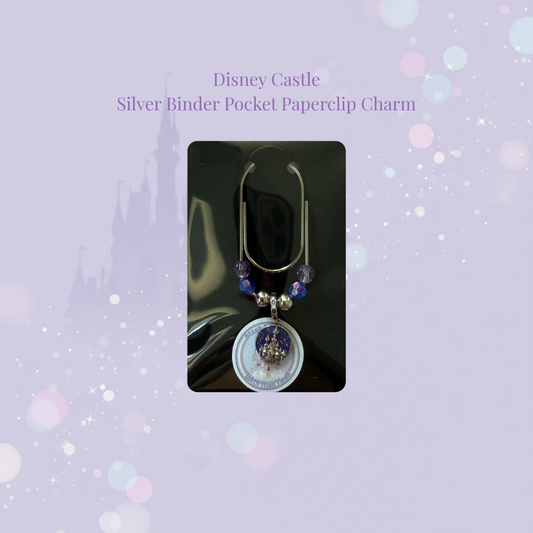 🏰🌙 Moonlit Castle Binder Pocket Charm 🌙🏰 | Silver Paperclip