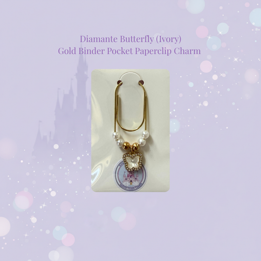 🦋✨ Luna Butterfly Binder Pocket Charm ✨🦋 | Gold Paperclip