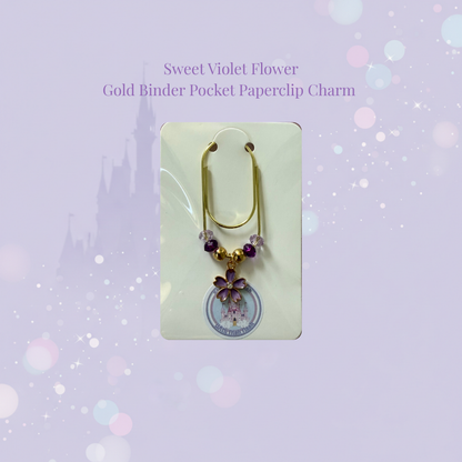 🌸✨ Flower Binder Pocket Charms ✨🌸 | Gold Paperclip