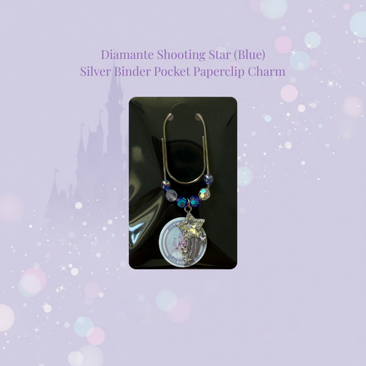 🌟✨ Diamante Shooting Star Binder Pocket Charms ✨🌟 | Silver Paperclip