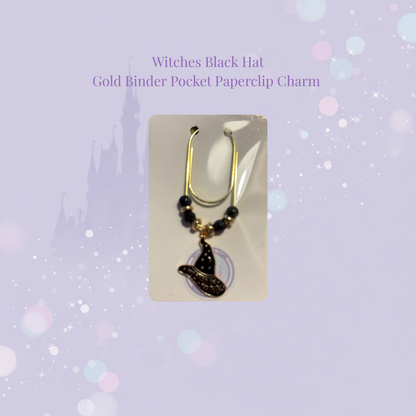 🧙‍♀️✨ Witches Hat Binder Pocket Charm ✨🧙‍♀️ | Gold Paperclip