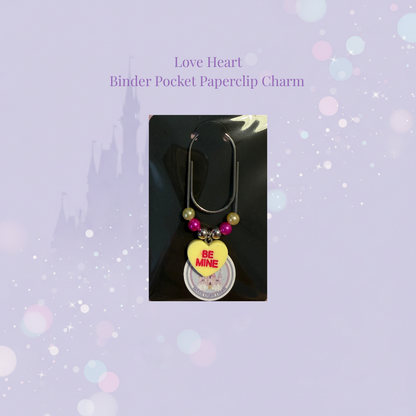 💞 Love Heart Binder Pocket Paperclip Charms 💞