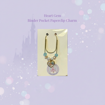 💎✨ Heart Gem Binder Pocket Paperclip Charms ✨💎