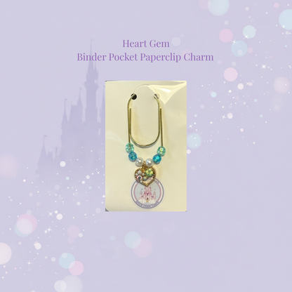 💎✨ Heart Gem Binder Pocket Paperclip Charms ✨💎