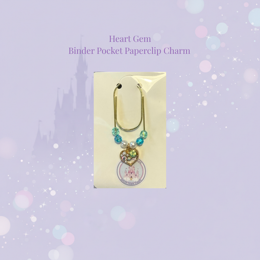 💎✨ Heart Gem Binder Pocket Paperclip Charms ✨💎
