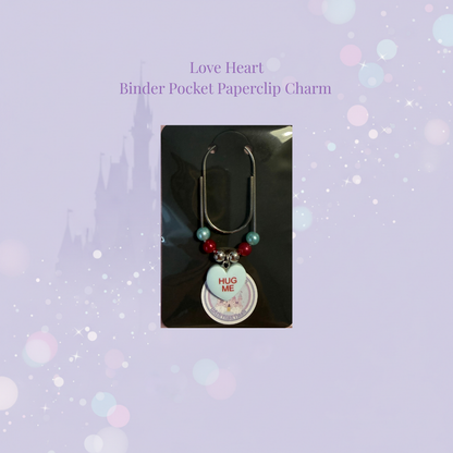 💞 Love Heart Binder Pocket Paperclip Charms 💞