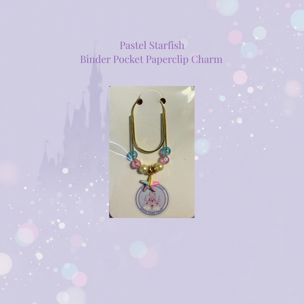 ⭐✨ Pastel Starfish Binder Pocket Paperclip Charm ✨⭐