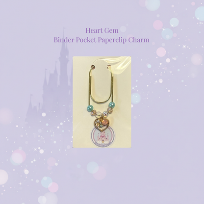 💎✨ Heart Gem Binder Pocket Paperclip Charms ✨💎