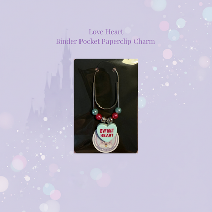 💞 Love Heart Binder Pocket Paperclip Charms 💞