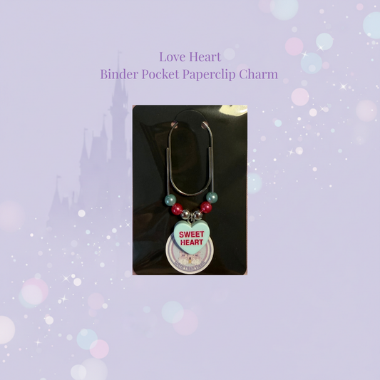 💞 Love Heart Binder Pocket Paperclip Charms 💞